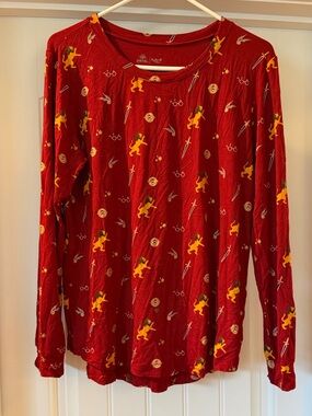Kyte BABY Harry Potter Gryfindor Red Long Sleeve Pajama Top Yellow Lion Print